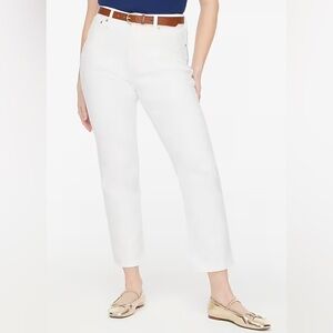 J. Crew Factory Curvy Essential Straight White Jean in All Day Stretch, Size 27